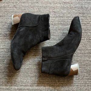 Coclico black suede bootie with wood heel size 39 / 8.5